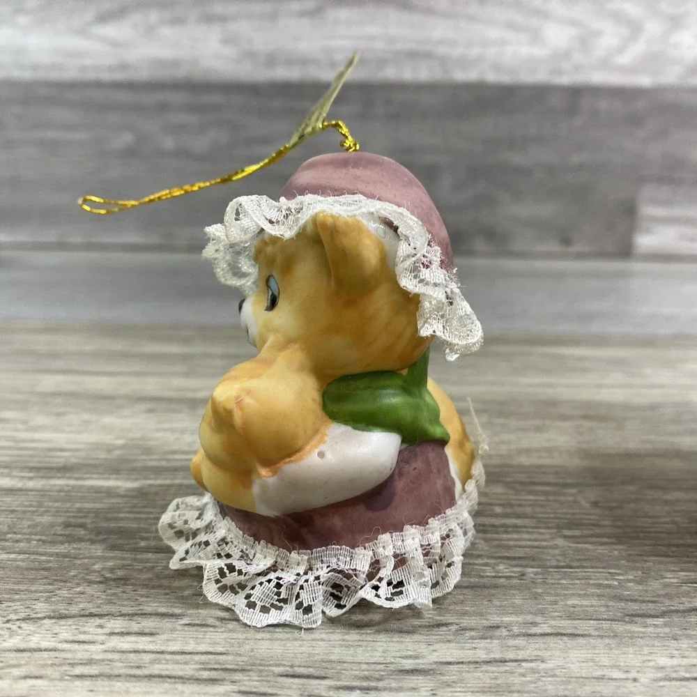 Caring Critter Chimer Mamma Bear Child Ornament‎ Jasco Bisque Porcelain